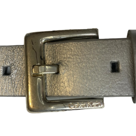 VINTAGE CALVIN KLEIN Silver Studded Ring Belt Size Extra Large - Picture 6 of 11